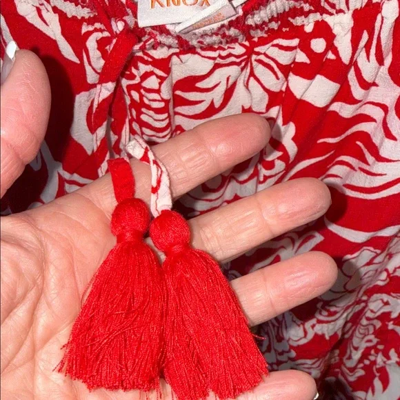 Knox Rose Floral Red Women's Skirt - Picture 3 of 7